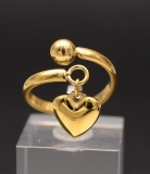 Inel inox auriu -Heart- Cod1648J