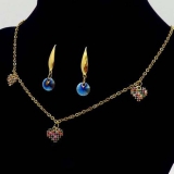 Set Colier Si Cercei Placat Cameleon Multicolor Aur 1230C