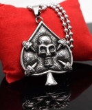 LANT CU PANDANTIV INOX - DEATH CARDS - PATINAT ARTIFICIAL 1088C