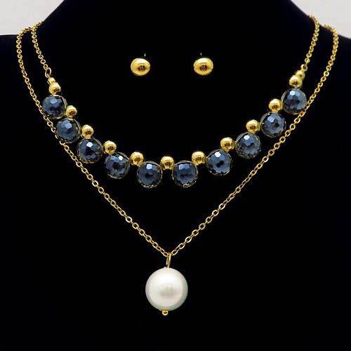 Set Lant+ Cercei Cameleon Fashion GOLD -Pearls- Cod 1368C