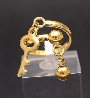Inel inox auriu -Key- Cod1648Z